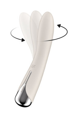 Вибратор для точки G с ротацией Satisfyer Spinning Vibe 1, силикон, бежевый, 17,8 см