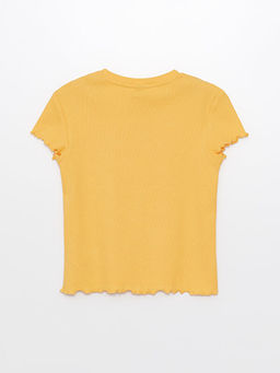 Bisiklet Yaka Nak??l? K?sa Kollu K?z ?ocuk Ti??rt - Waikiki фото 2