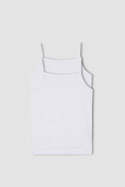 Базовая однотонная майка из двух предметов для девочек