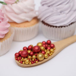 Посыпка кондитерская с глиттером Блеск, золотой, красный, 50 г - Simaland фото 2