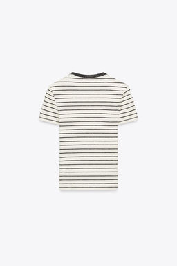 METALLIC THREAD CHUNKY KNIT T-SHIRT - Zara фото 6