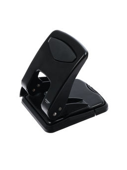 Дырокол металлический, 40 листов, с линейкой, чёрный