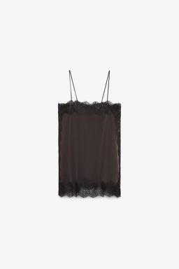 ZW COLLECTION SATIN LACE TOP - Zara фото 7