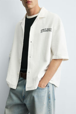 TEXTURED PRINT SHIRT - Zara фото 5
