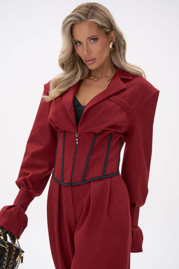 Пиджак  корсет Джуди (бордовый) - Эльза фото 2