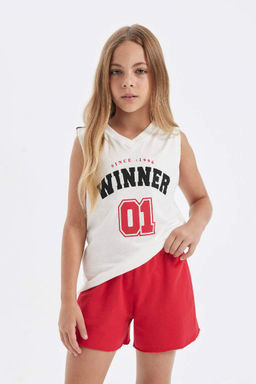 Тканые шорты с маркировкой для девочек