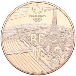 Монета 1/4 евро 2023 года Франция XXXIII летние Олимпийские игры в Париже 2024 года  Талисман Фриж