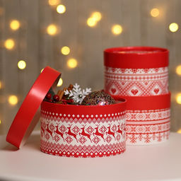 Набор подарочных коробок 3 в1 «Счастливого Нового года» 16×10, 14×9, 13×8.5 см