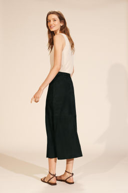 FALDA MINIMAL PIEL ANTE LIMITED EDITION / Verde oscuro