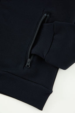 TRENDYOL MAN Lacivert-Gri Melanj Regular Fit Uzun Kollu Dik Yaka Fermuarl? Sweatshirt TMNAW22SW0720 - Trendyolmilla фото 3