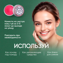 БАЛЬЗАМ ДЛЯ ГУБ КЛЮКВА-АПЕЛЬСИН: питает и восстанавливает, 10 гр (с биркой) - Elska фото 5