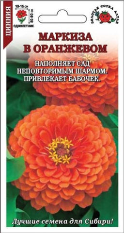 Цинния Маркиза в Оранжевом 0,2г (Золотая сотка Алтая)