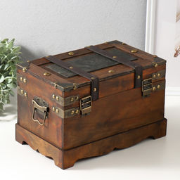 Шкатулка для украшений «Сундук. Ремо», дерево, 29×18×18 см