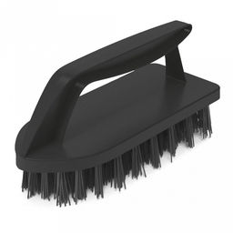 Щетка-утюжок пластмассовая "Etna Black" 13,5х6,5х5,5см, для сильных загрязнений, жесткая щетина, эргономичная ручка, черный (Россия)