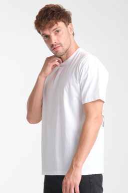 TRENDYOL MAN Beyaz Oversize/Genis Kesim S?rt Bask?l? %100 Pamuk T-Shirt TMNSS25TS00225 - Trendyolmilla фото 2
