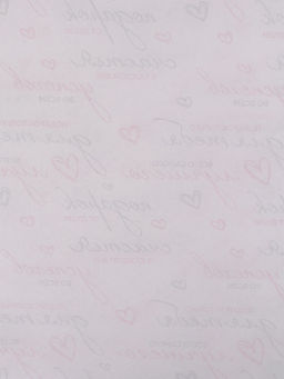 Бумага упаковочная крафт белый «Пожелания», черный/розовый, 0.7×10±5% м, 60 г