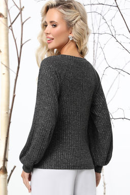 Джемпер черный с пышными рукавами - Dstrend фото 7