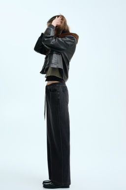 Pantal?n denim con cord?n de ajuste - H&m фото 8