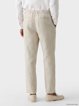 Regular Fit %100 Keten Erkek Pantolon