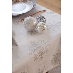 Скатерть новогодняя «Этель» Серебряные снежинки 149×110 ±3 см, 100%хл, 190 г/м²