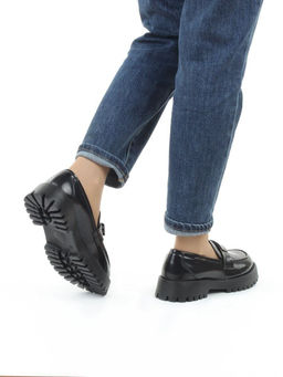 03-S77-49 BLACK Лоферы женские (натуральная кожа)