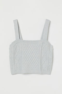 Top en punto trenzado