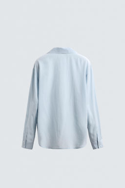 CAMISA FLUIDA RELAXED FIT / Celeste - Zara фото 7