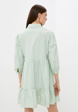 Хлопковое платье в рубашечном стиле - Incity фото 5