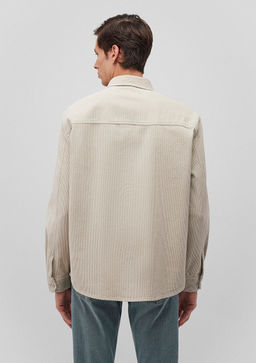 Bej Kadife Gomlek - Mavi фото 4