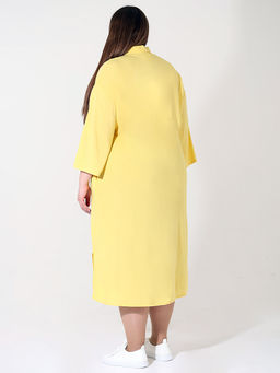 Платье-рубашка горчичного цвета летнее повседневное - Almond фото 2