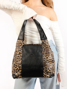 LACCOMA сумка Валери-HL040-леопард  темно-коричневый/черный эко кожа хлопок  фото 8