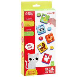 Пазлы мягкие для малышей Крошка Я «Кто как говорит?», 8 шт., от 1 года