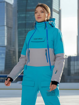 Горнолыжный комбинезон женский зимний синего цвета 2320S