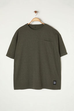 TRENDYOL MAN Haki Oversize/Genis Kesim Bisiklet Yaka Basic Buyuk Beden T-Shirt TMNSS25BF00000 - Trendyolmilla фото 7