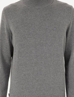 Gri Melanj Slim Fit Yar_m Bal_k__ Yaka Basic Triko Kazak - Pierre cardin фото 6