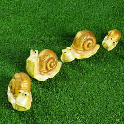 Садовая фигура из полистоуна «Улитки», 13×7.5 см, набор 4 шт.