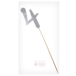 Цена за 6 шт. Топпер в торт «Цифра 4», серебряный