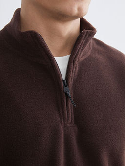 Dik Yaka Polar Erkek Sweatshirt