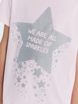 Комплект для девочек (футболка, брюки) розово-серая с созвездиями - Mark formelle фото 6