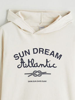 Kap??onlu Bask?l? Erkek ?ocuk Sweatshirt