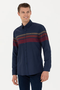 Мужская темно-синяя рубашка с длинным рукавом - U.s. polo assn фото 15