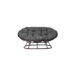 Диван «Мамасан», 164×104×75 см, коричневый, серая подушка