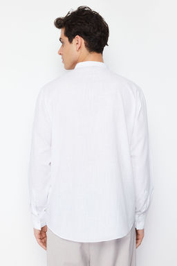 TRENDYOL MAN Beyaz Regular Fit Hakim Yaka Nak?s Detayl? %100 Pamuklu Gomlek TMNSS24GO00009 - Trendyolmilla фото 11