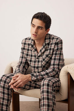 TRENDYOL MAN Siyah Regular Fit Ekose Dokuma Pijama Tak?m? TMNAW22PT1078 - Trendyolmilla фото 8