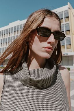 ASYMMETRIC HOUNDSTOOTH HEM LACE TOP - Zara фото 15