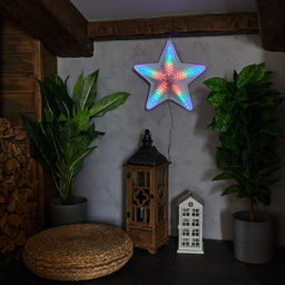 ULD-H4748-045/DTA MULTI IP20 STAR Фигура светодиодная Звезда. 47х48 см. Подвесная. 45 светодиодов. Красный, зеленый, синий свет. Провод прозрачный. TM Uniel. - Volpe фото 5