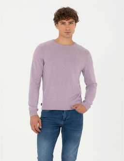 Lila Melanj Slim Fit Bisiklet Yaka Basic Triko Kazak - Pierre cardin фото 3