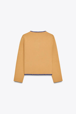 CARDIGAN WITH CONTRAST EMBROIDERY - Zara фото 3