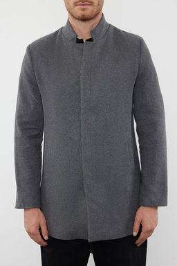 TRENDYOL MAN Antrasit Slim Fit Dik Yaka K?sl?k Kase Kaban TMNAW24KB00005 - Trendyolmilla фото 3