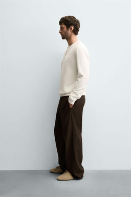 RIBBED BUTTON-NECK T-SHIRT - Zara фото 4